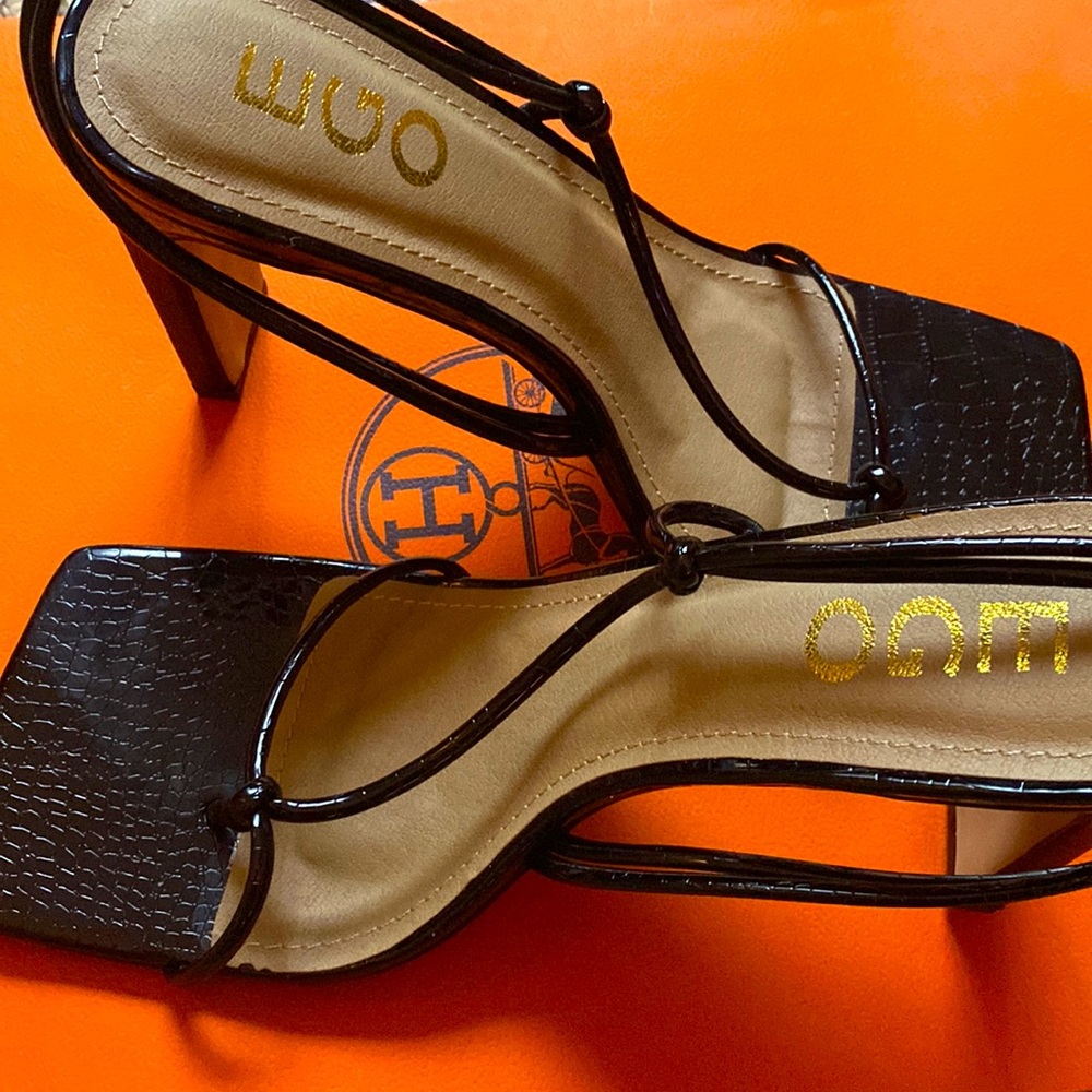 Black Square Toe Heels